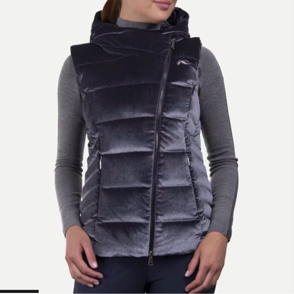 Women’s KJUS Elegant Velvet Puffer Vest in Gray